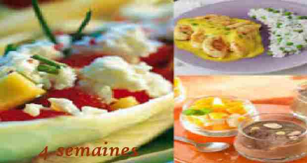 4 semaines de menus équilibrés pour le printemps