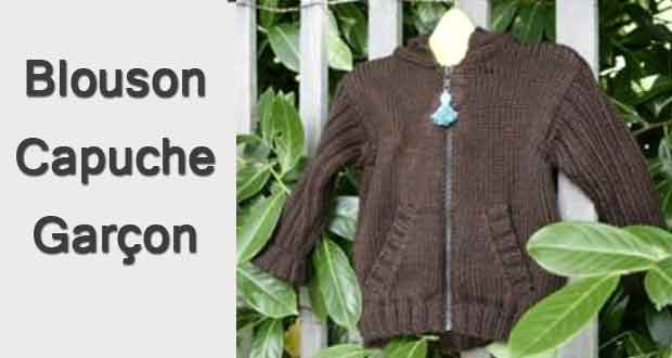 modele tricot gilet a capuche garcon gratuit