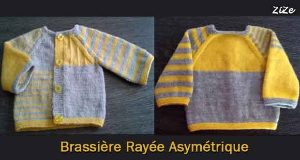 Brassière Rayée Asymétrique