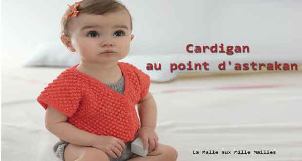 Cardigan au point d'astrakan