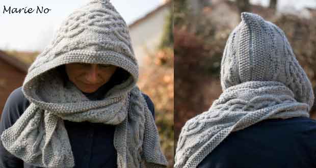 echarpe capuche tricot