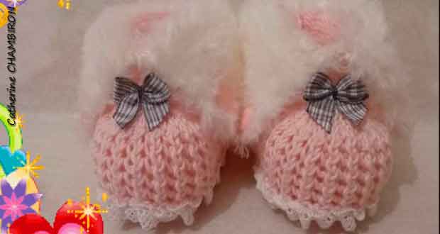 Chaussons Rose et Blanc