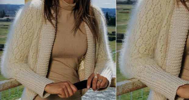 modèle gilet mohair à tricoter