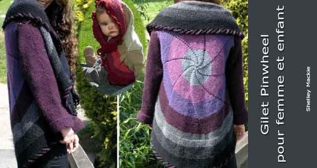 Gilet Pinwheel pour femme et enfant