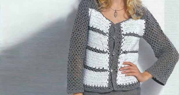 Gilet blanc et gris