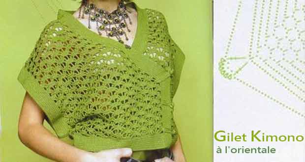 Gilet kimono à l'orientale Gilet kimono à l'orientale