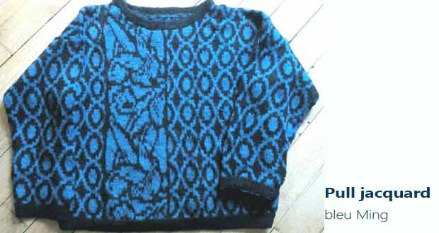 Pull jacquard bleu Ming