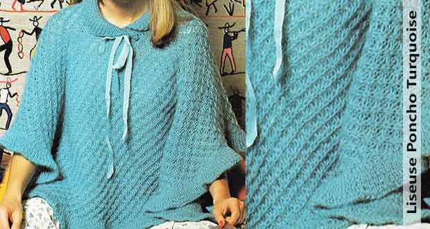 Liseuse Poncho Turquoise Liseuse Poncho Turquoise