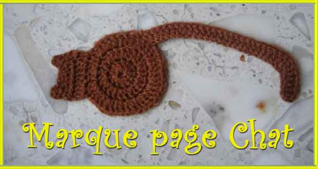 Marque page chat au crochet