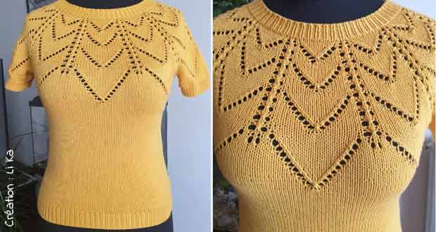 Pull LiKa moutarde ajouré Pull LiKa moutarde ajouré