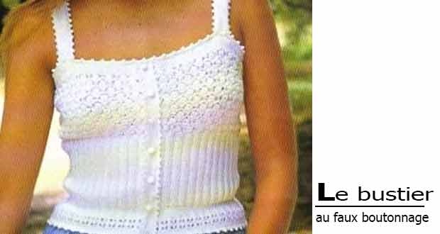 Bustier au faux boutonnage Bustier au faux boutonnage