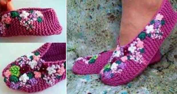 Chaussons fleuris