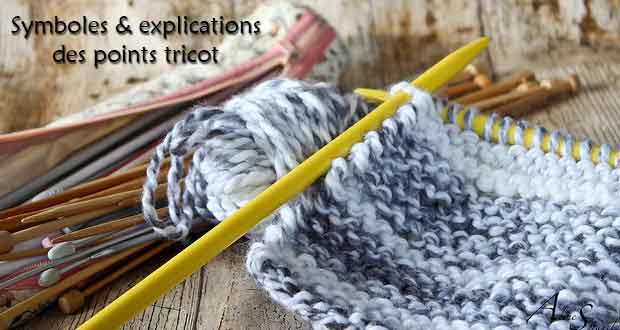 Symboles et explications des points tricot