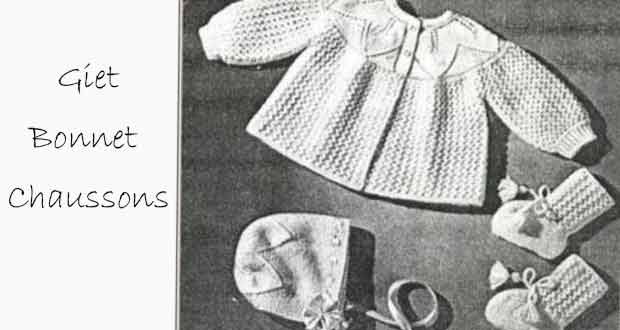 Bonnet et chaussons vintage