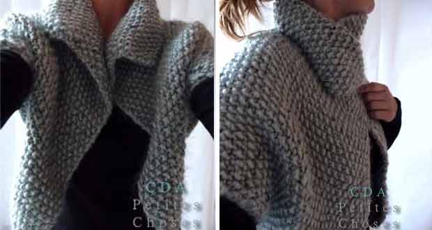 point au crochet pour gilet