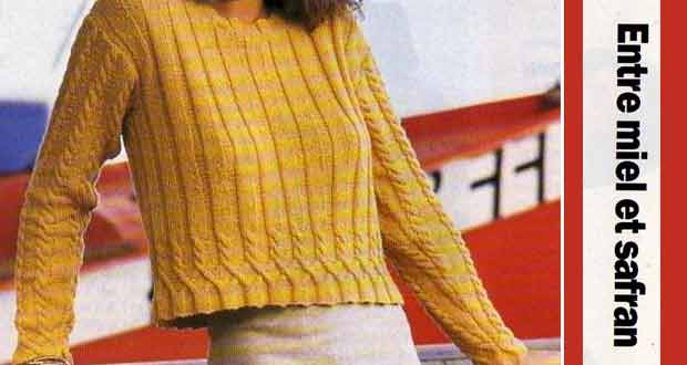Le pull à côtes et torsades Le pull à côtes et torsades