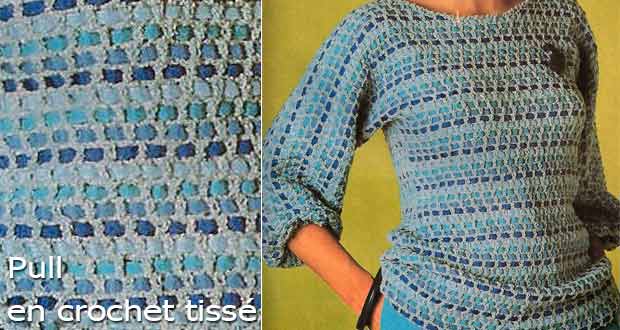 Pull en crochet tissé Pull en crochet tissé